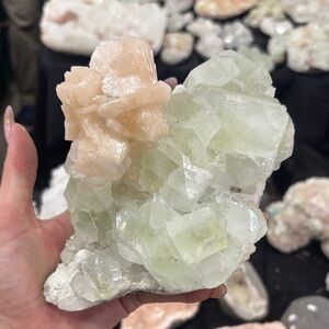 Stunning Green and Peach Crystal Cluster